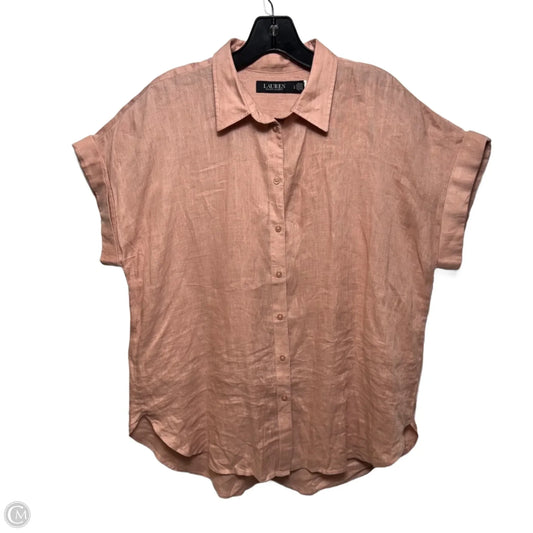 Top Short Sleeve By Ralph Lauren Black Label In Orange, Size: L