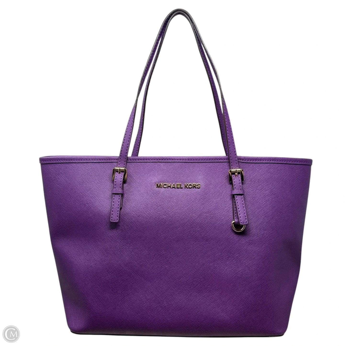 Jet Set Saffiano Leather Tote Designer By Michael Kors, Size: Medium