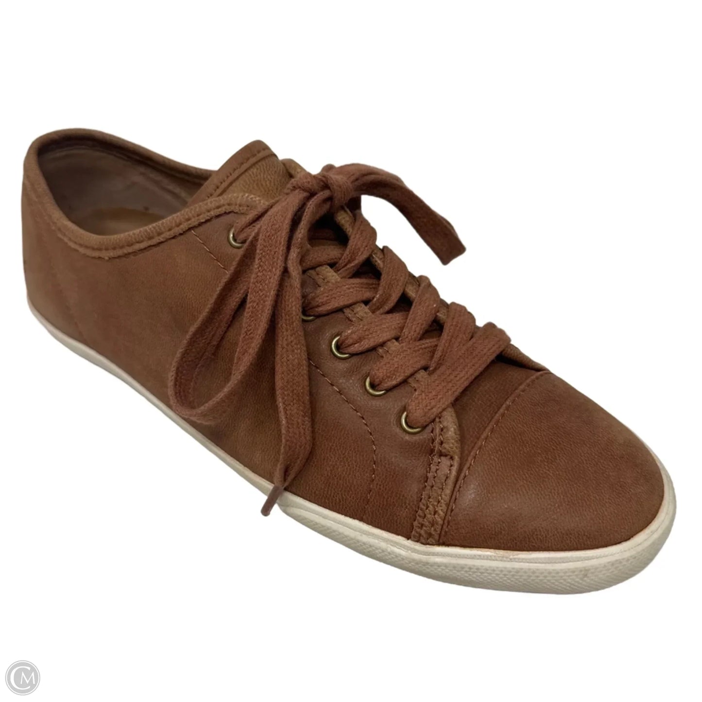 Mindy Low Lace Sneakers Designer By Frye In Brown, Size: 9.5