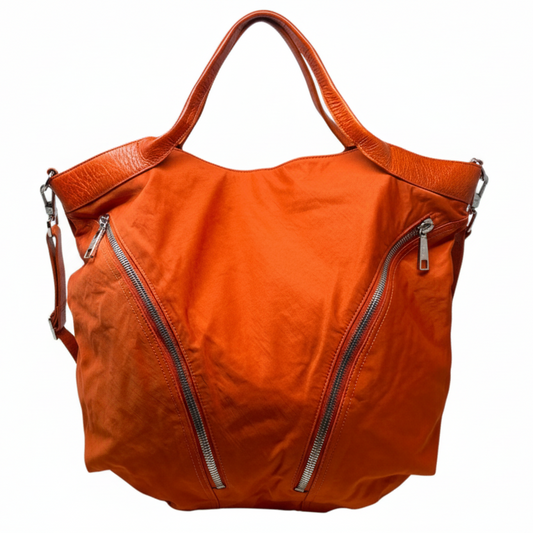 Discontinued Nylon & Leather Double Zip Tote By Hobo Intl, Size: Large