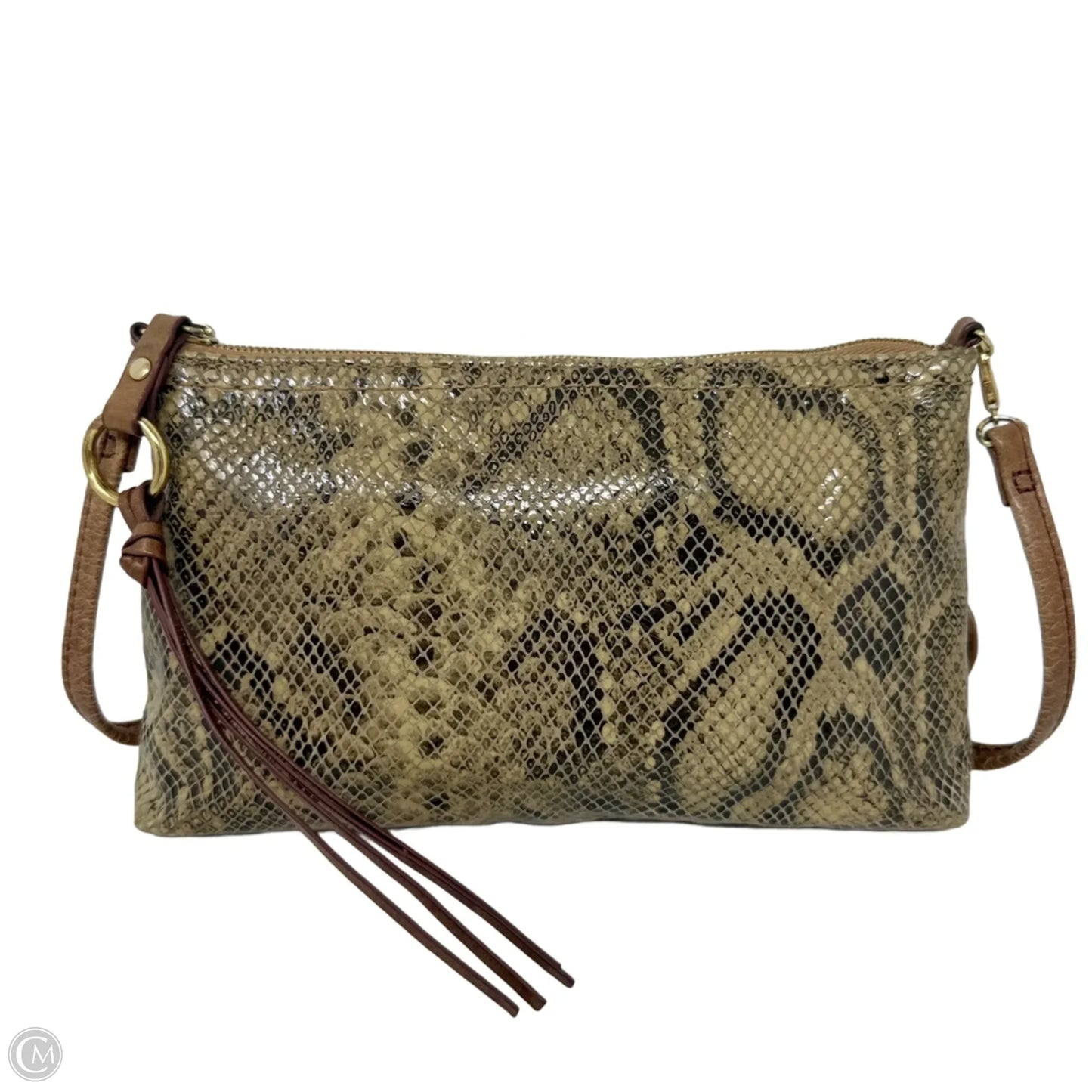 Darby Leather Crossbody In Golden Snake By Hobo Intl, Size: Small