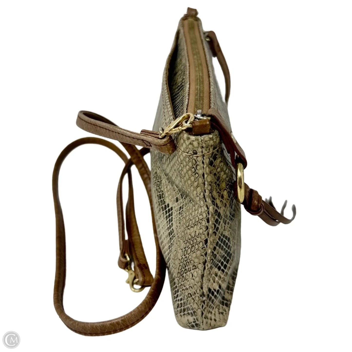 Darby Leather Crossbody In Golden Snake By Hobo Intl, Size: Small