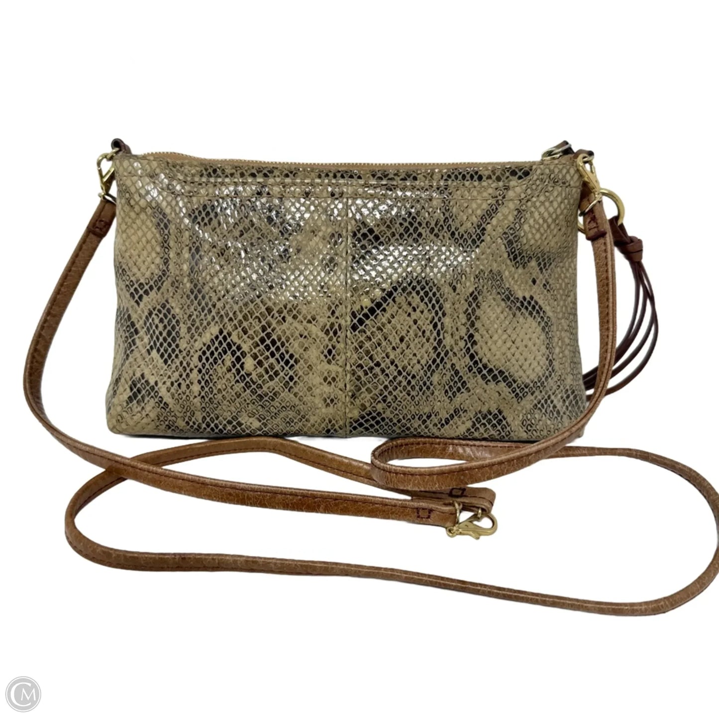 Darby Leather Crossbody In Golden Snake By Hobo Intl, Size: Small