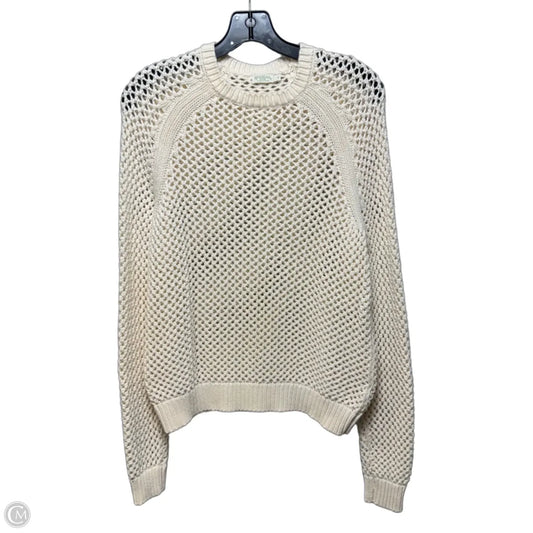 Cotton Open Knit Sweater By Spartina In Cream, Size: S