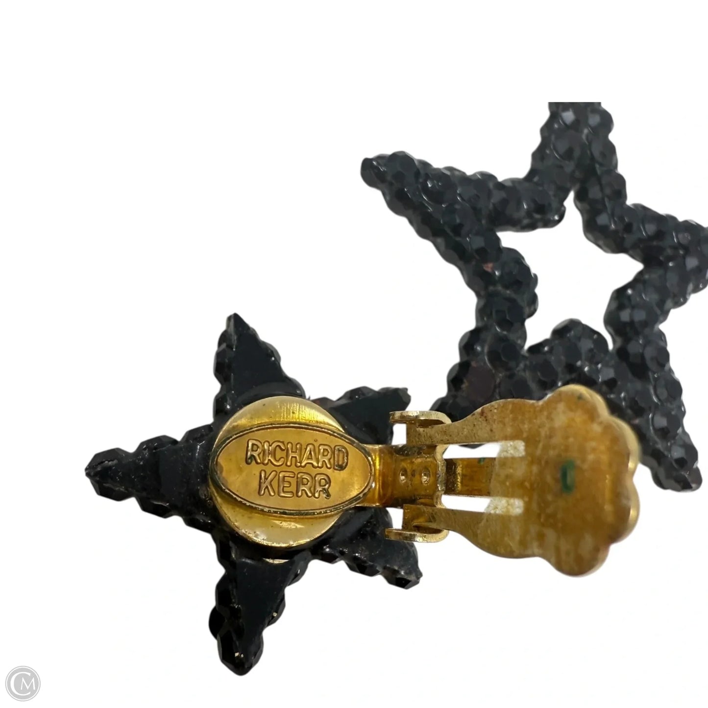 Crystal Double Star Clip Dangle Earrings By Richard Kerr