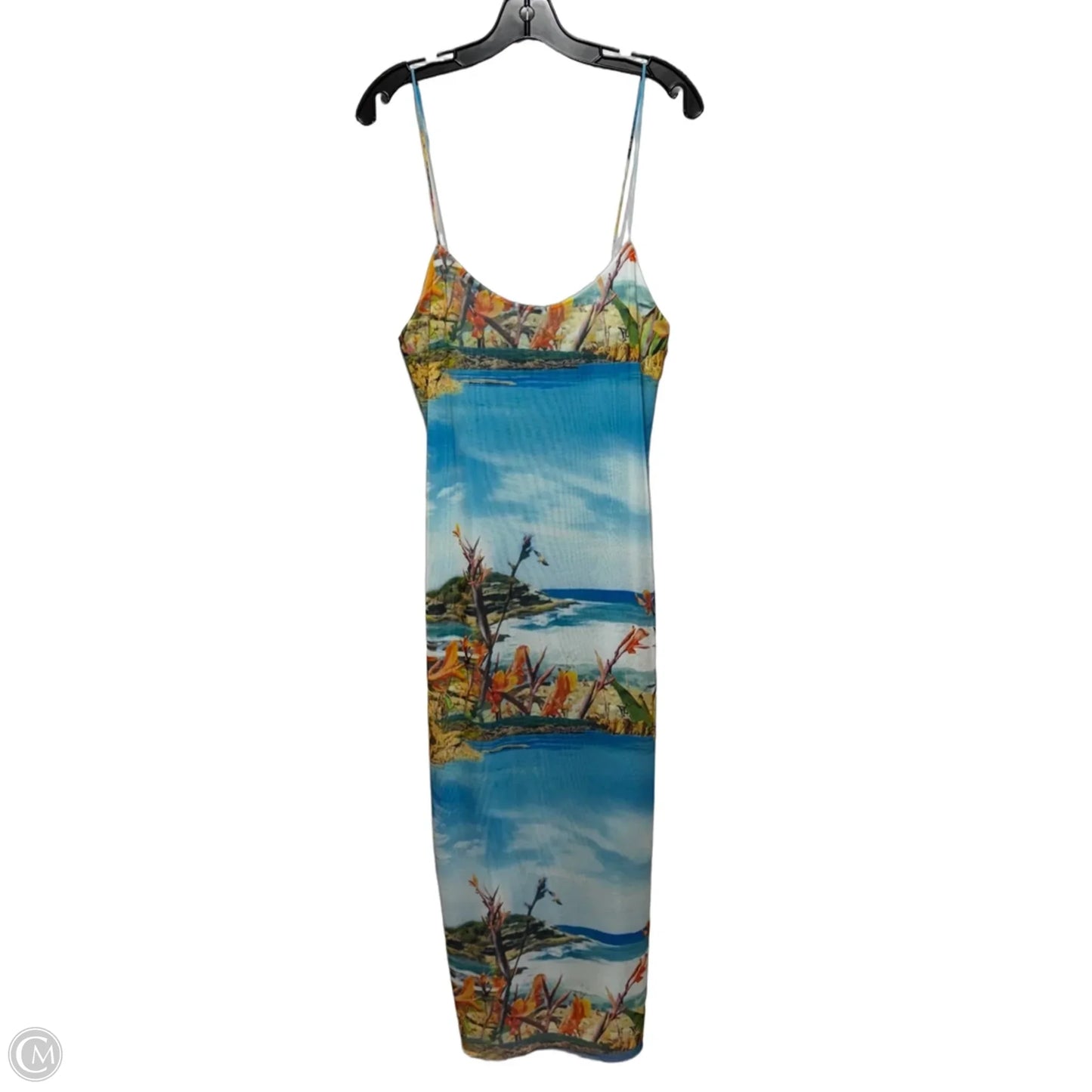Mesh Cami Dress Casual Midi By Zara In Tropical Print, Size: L