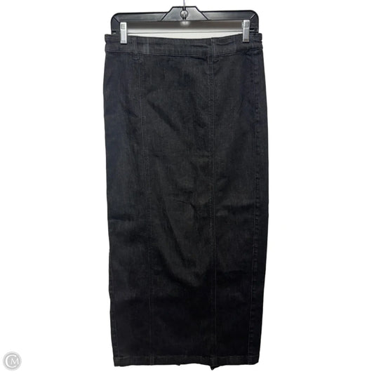 Back Slit Denim Skirt Maxi By Belle Vere In Black, Size: S