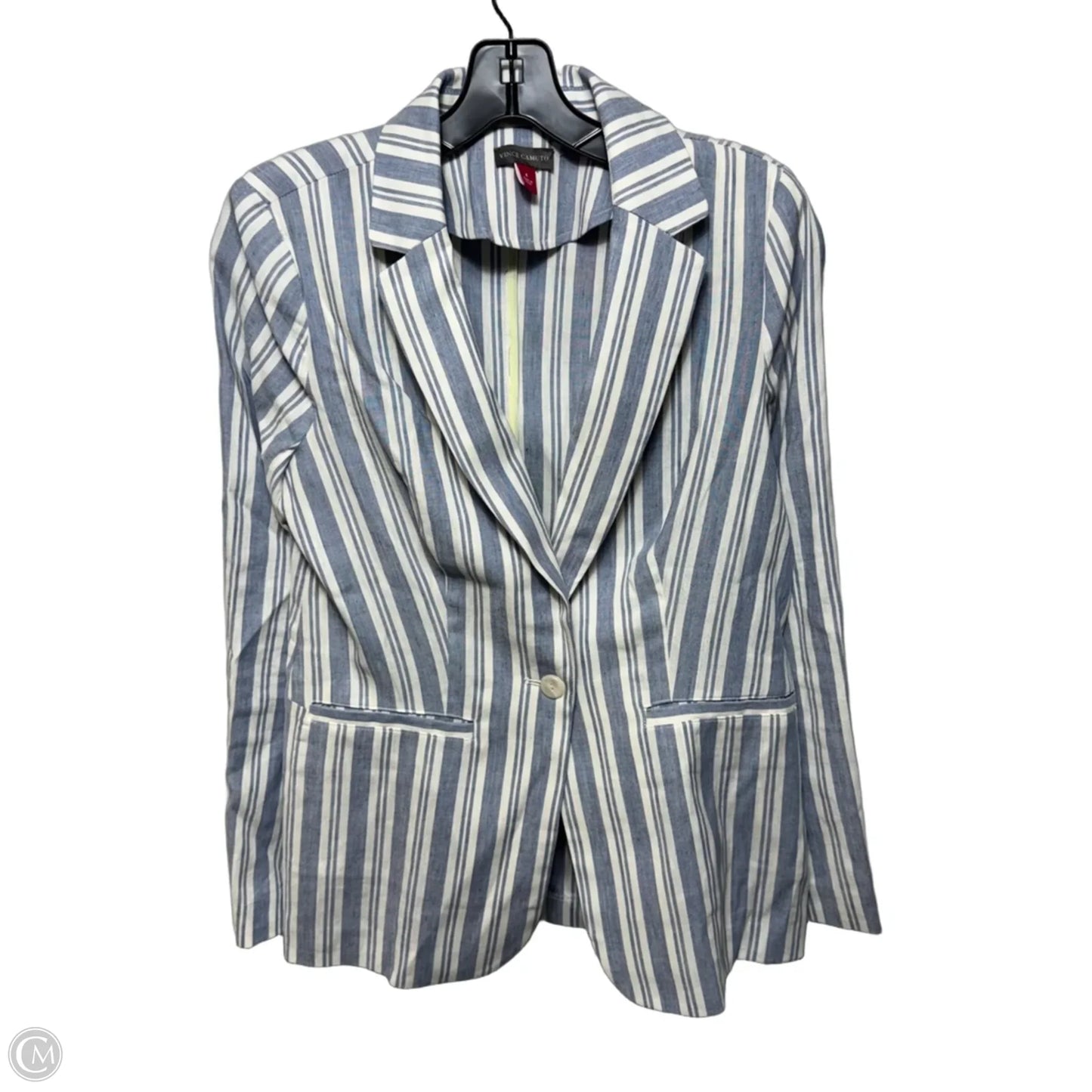Linen Blend Blazer By Vince Camuto In Striped Pattern, Size: 4