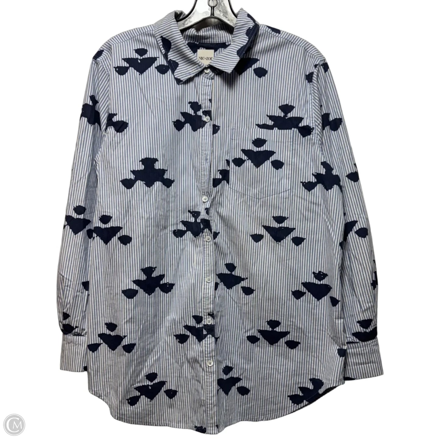 Top Long Sleeve By Nic + Zoe In Striped Pattern, Size: M