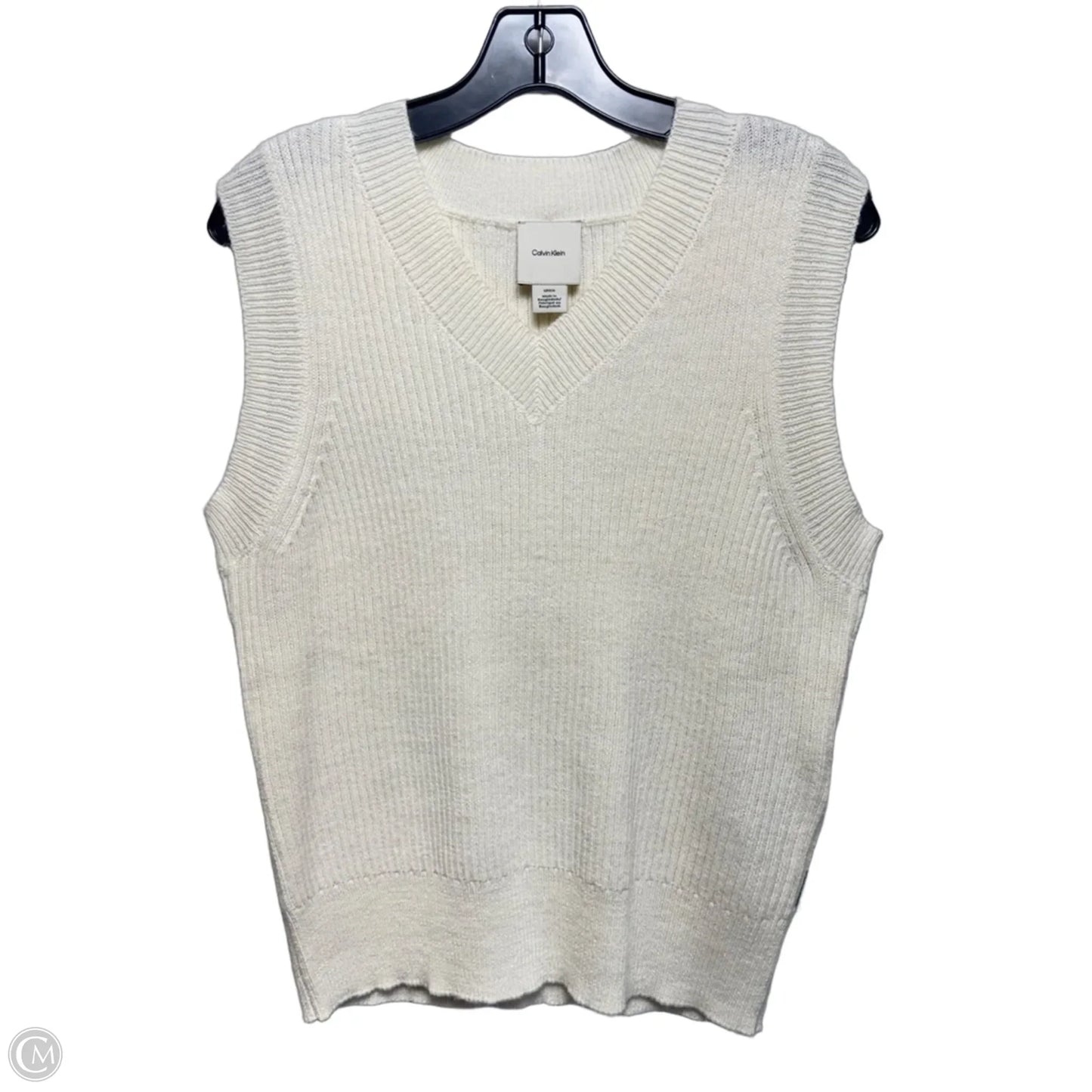 Vest Sweater By Calvin Klein In Cream, Size: S