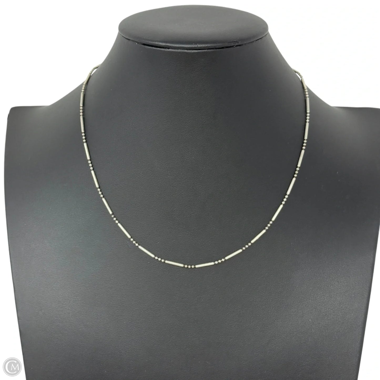 Sterling Silver Bar & Bead Chain Necklace By MD20V