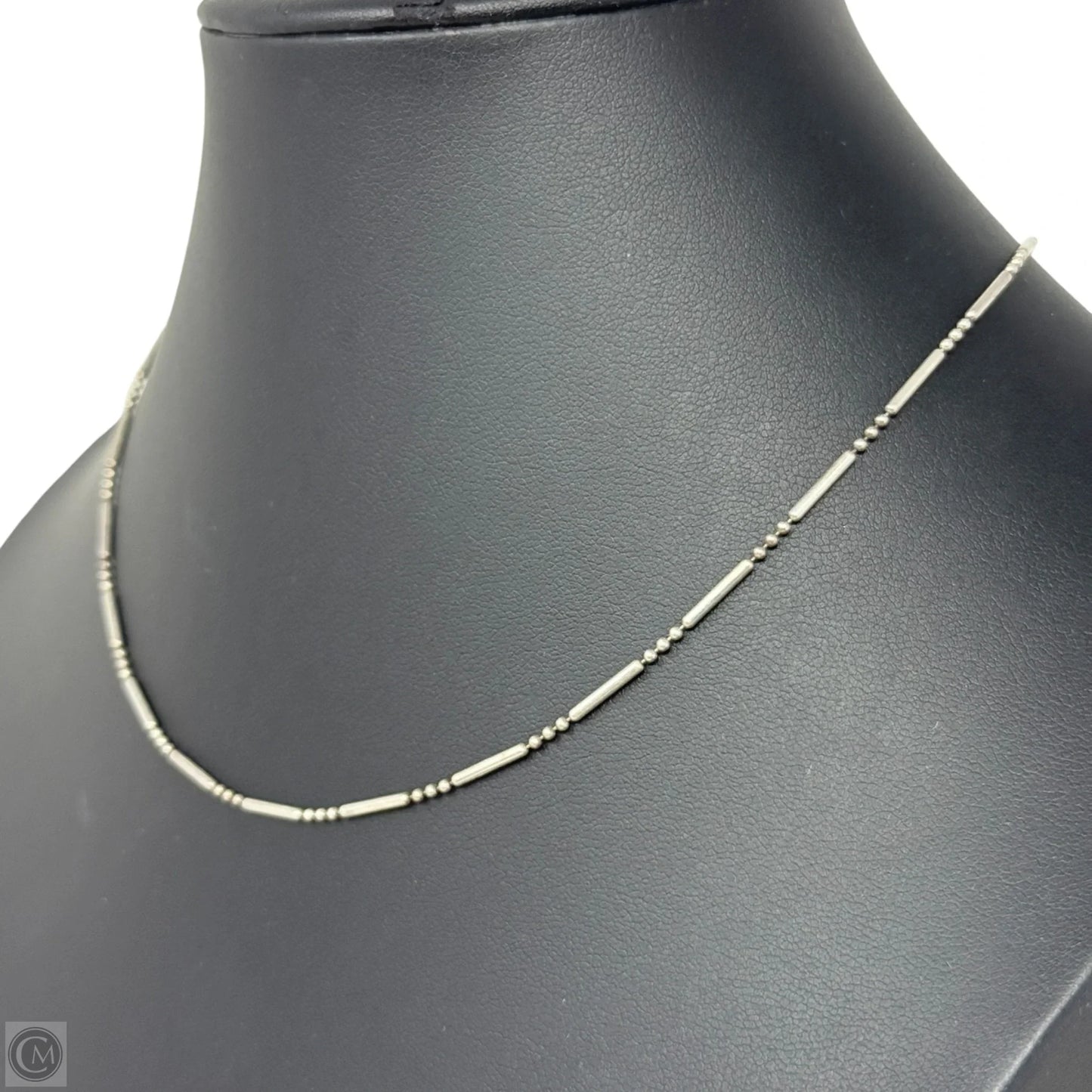 Sterling Silver Bar & Bead Chain Necklace By MD20V
