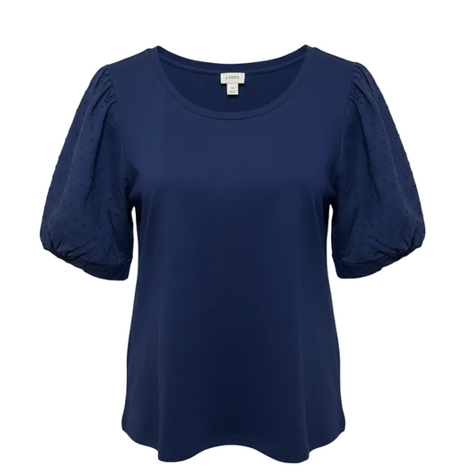 Top Short Sleeve By J. Crew In Navy, Size: XL