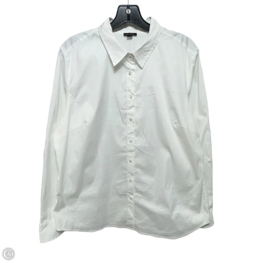 Top Long Sleeve By Ann Taylor In White, Size: 16