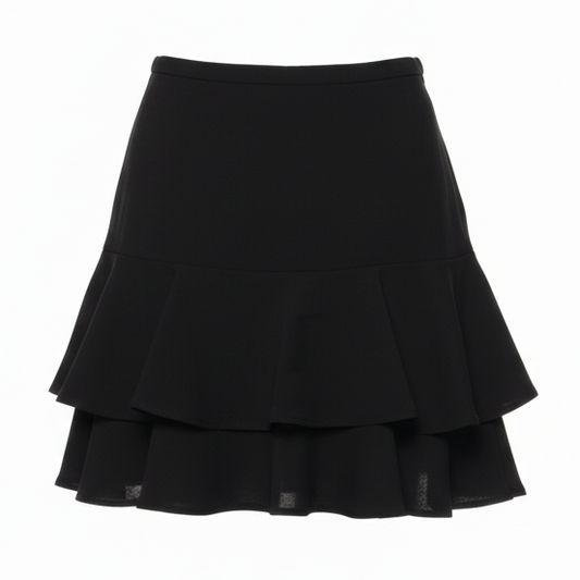 Tiered Ruffle Mini Skirt By Lauren By Ralph Lauren In Black, Size: 6p