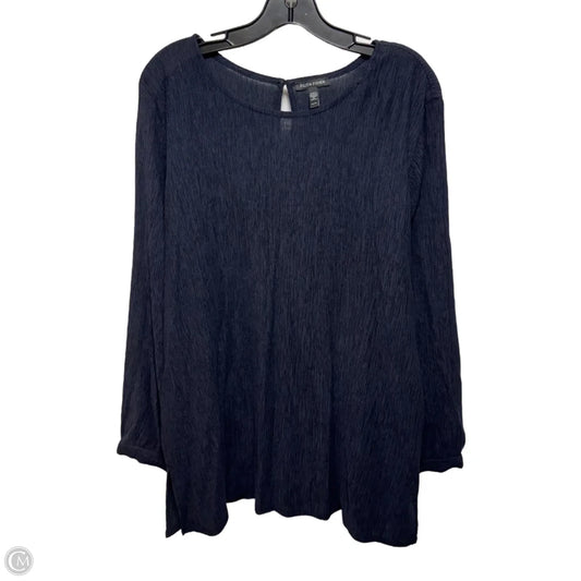Top Long Sleeve By Eileen Fisher In Navy, Size: Xl