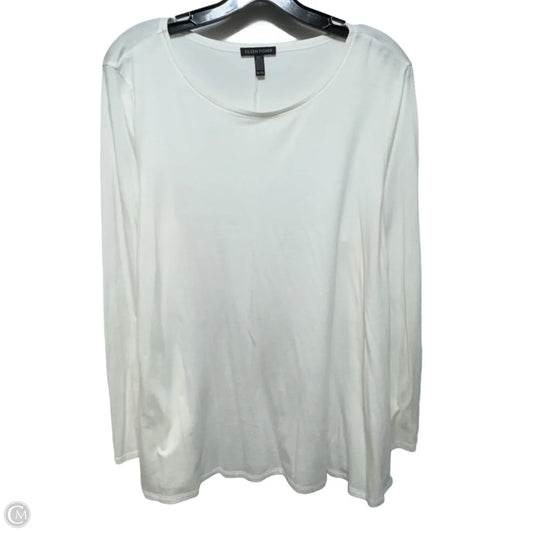 Top Long Sleeve By Eileen Fisher In White, Size: Xl