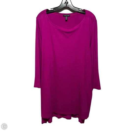 Top 3/4 Sleeve By Eileen Fisher In Pink, Size: Xl