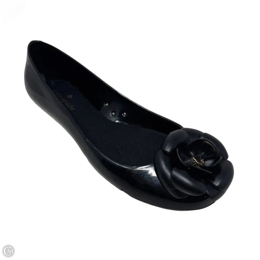 Flower Jelly Flats Shoes Designer By Kate Spade In Black, Size: 9