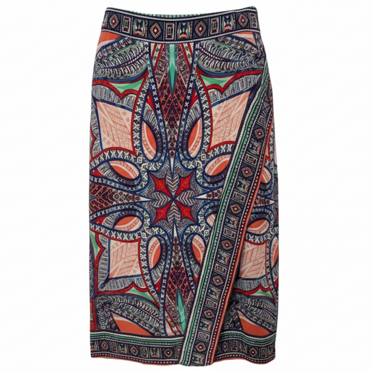 Geoda Silk Wrap Skirt By Maeve In Multi-colored, Size: 2p