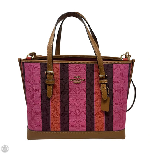 Mollie Jacquard Handbag Designer By Coach, Size: Small