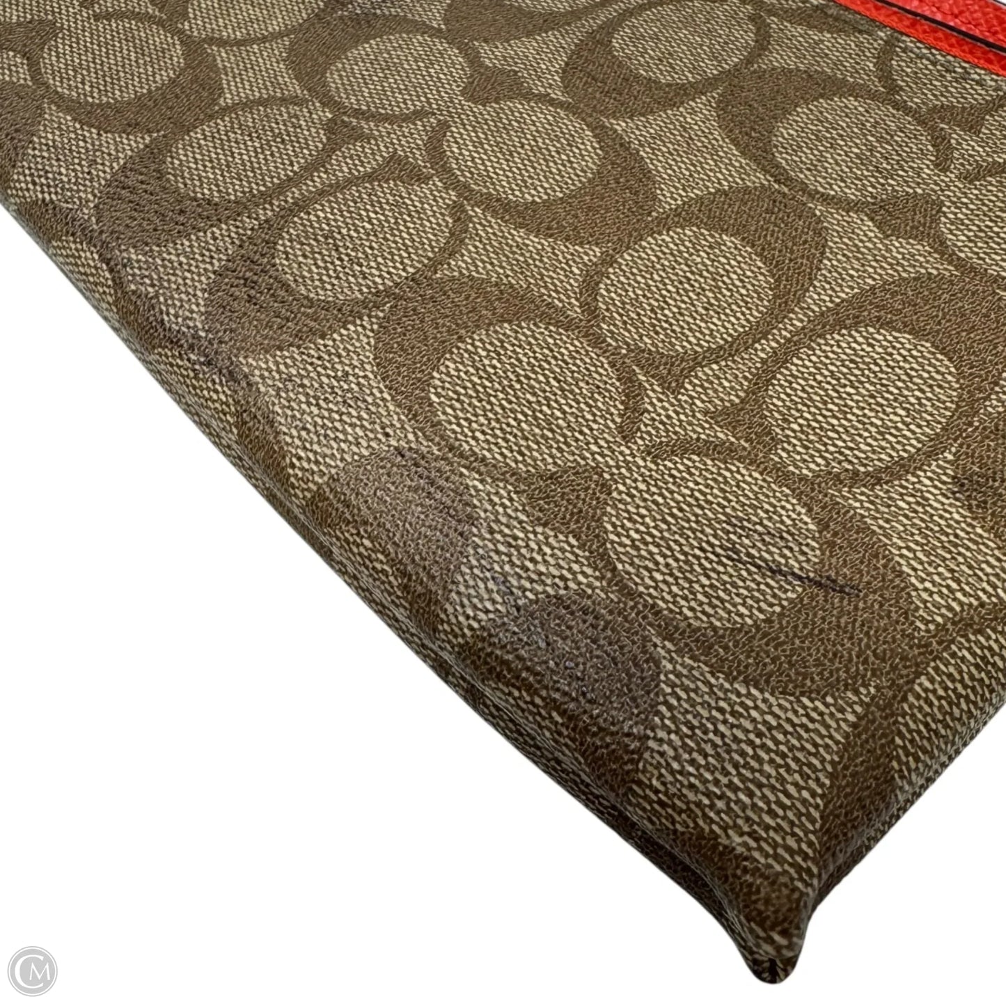 Double Corner Zip Wristlet Designer By Coach, Size: Large