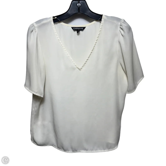 Top Short Sleeve By Express In Cream, Size: S