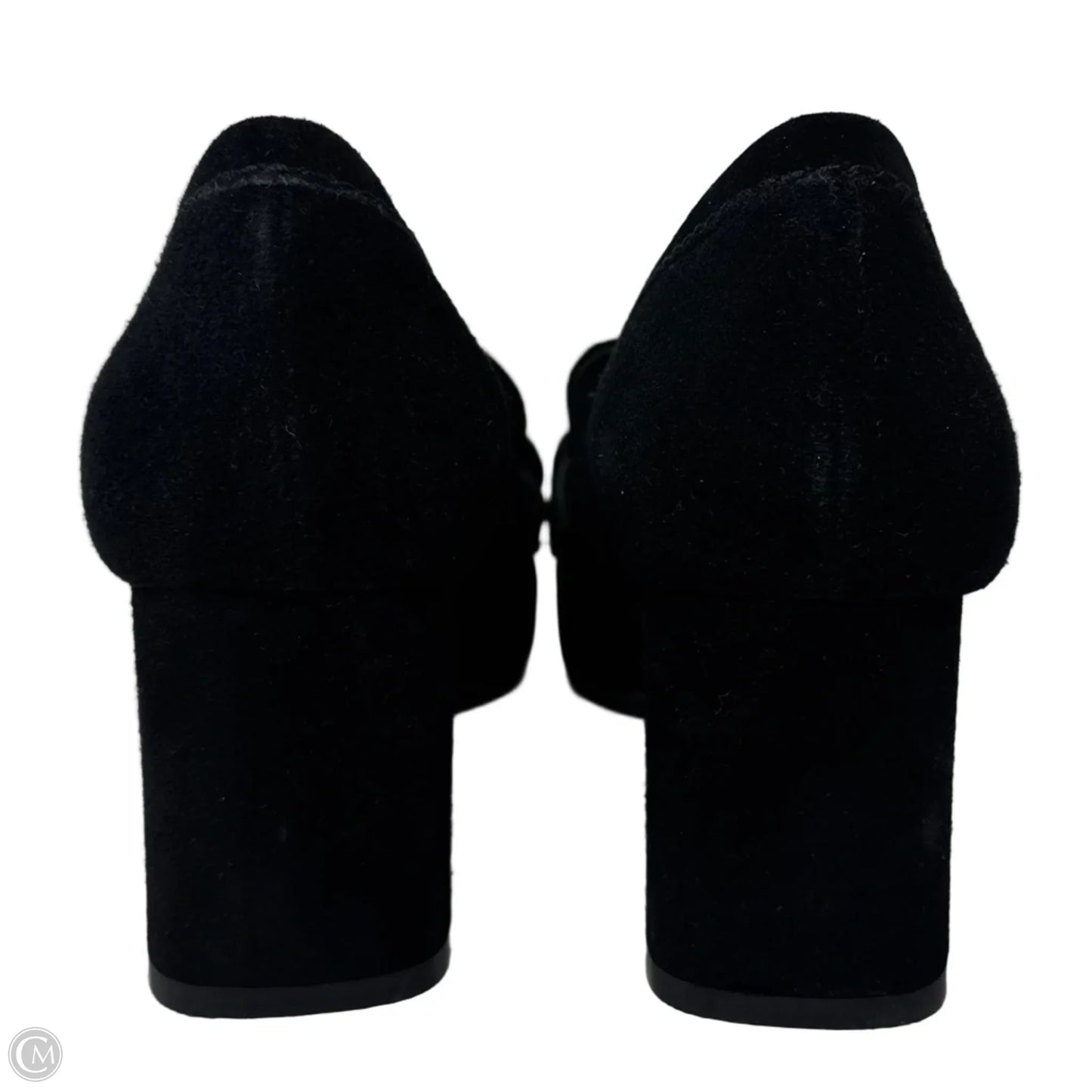Suede Horsebit Loafers Shoes Heels Block By Boden In Black, Size: 7.5 (38)
