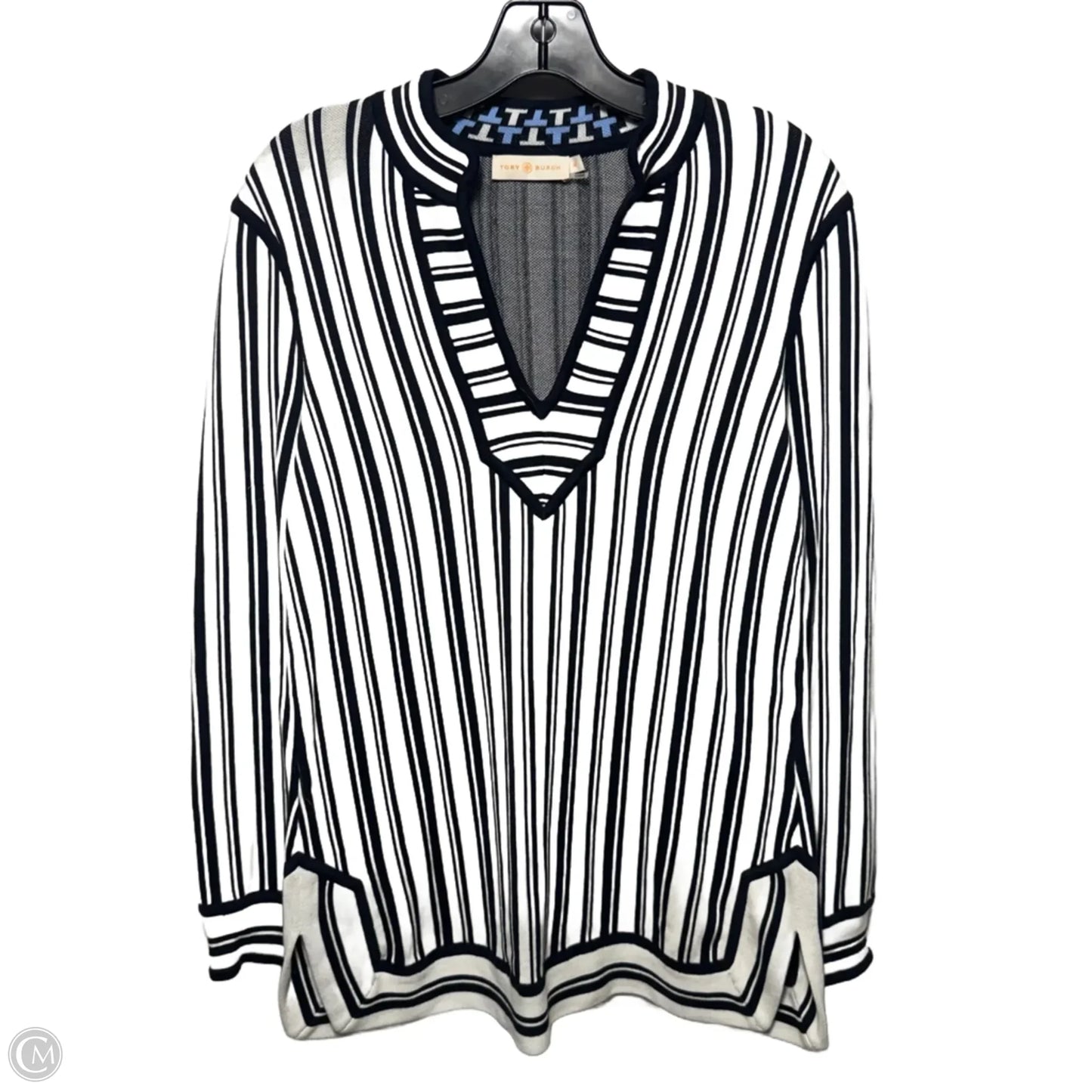 Gina Cotton Knit Tunic Designer By Tory Burch In Striped Pattern, Size: M