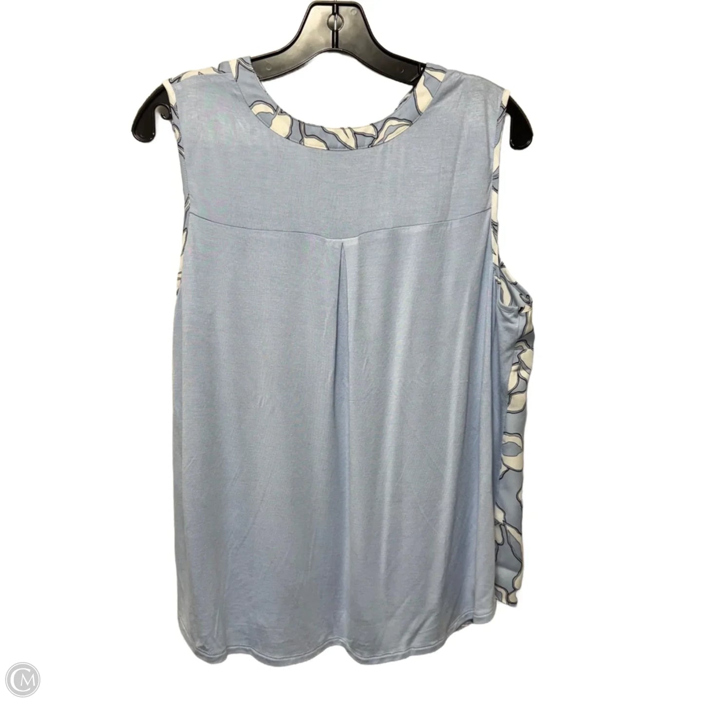 Top Sleeveless By Montgomery Post In Blue & White, Size: Xl