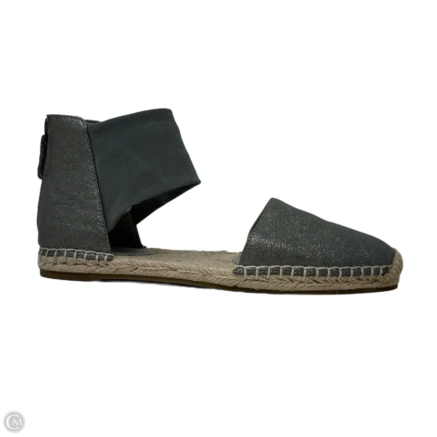 Coy Espadrille Skimmer Flat Sandals By Eileen Fisher In Grey & Tan, Size: 6