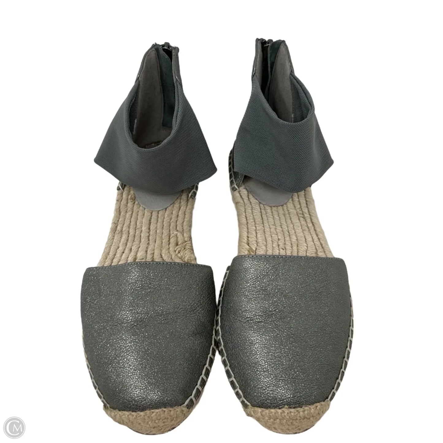 Coy Espadrille Skimmer Flat Sandals By Eileen Fisher In Grey & Tan, Size: 6