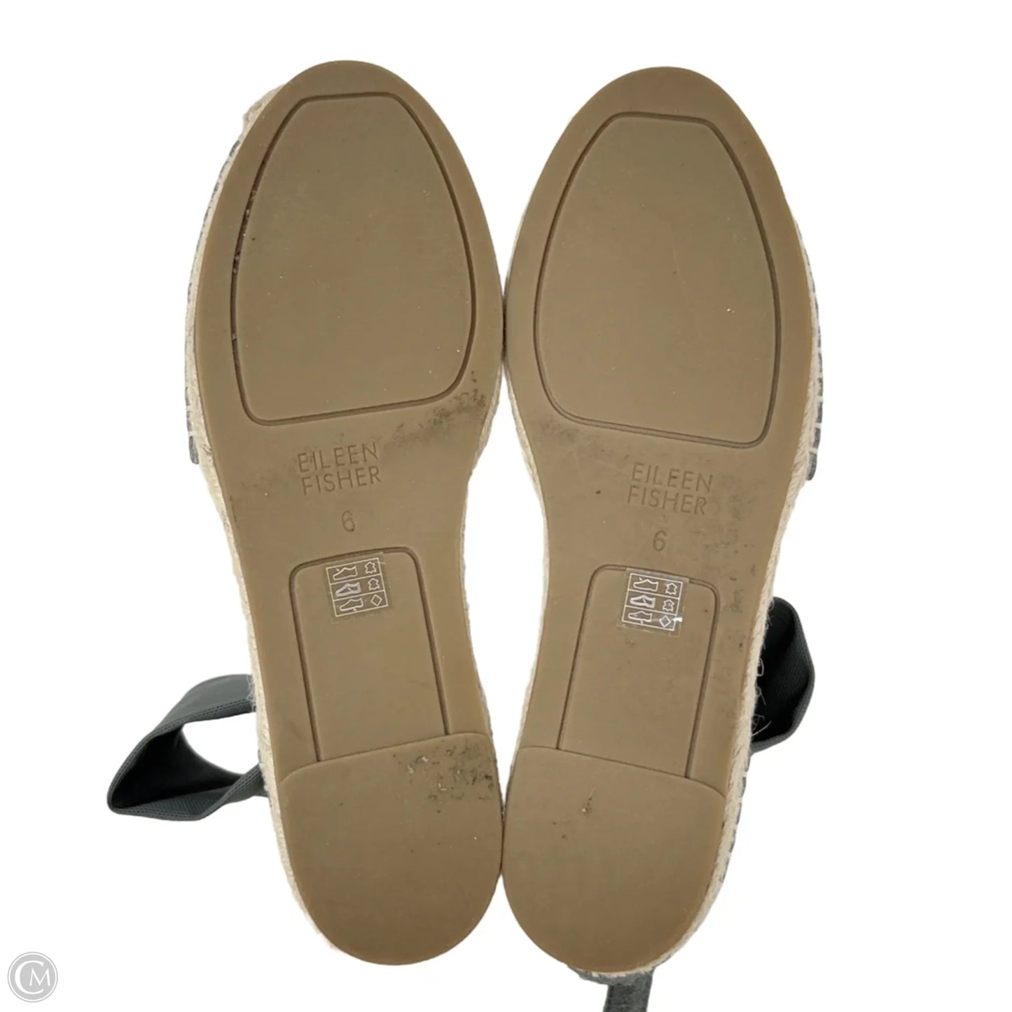 Coy Espadrille Skimmer Flat Sandals By Eileen Fisher In Grey & Tan, Size: 6