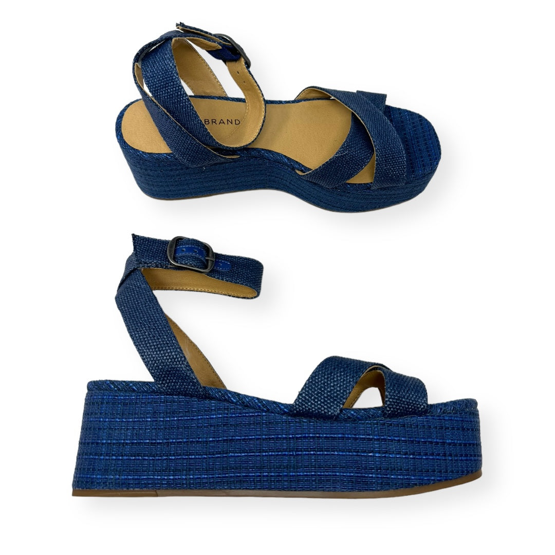 Blue Sandals Heels Wedge Lucky Brand, Size 8.5