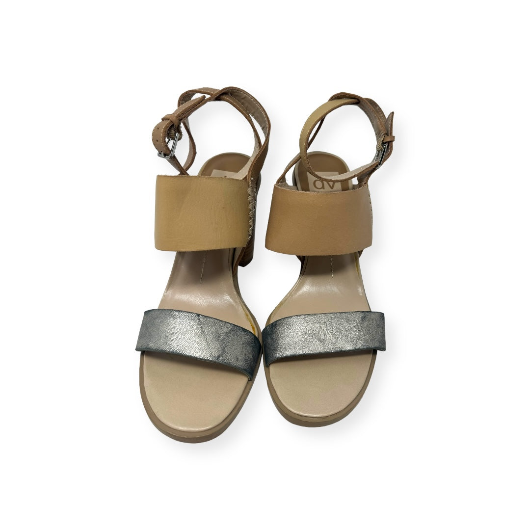 Metallic Sandals Heels Block Dolce Vita, Size 8