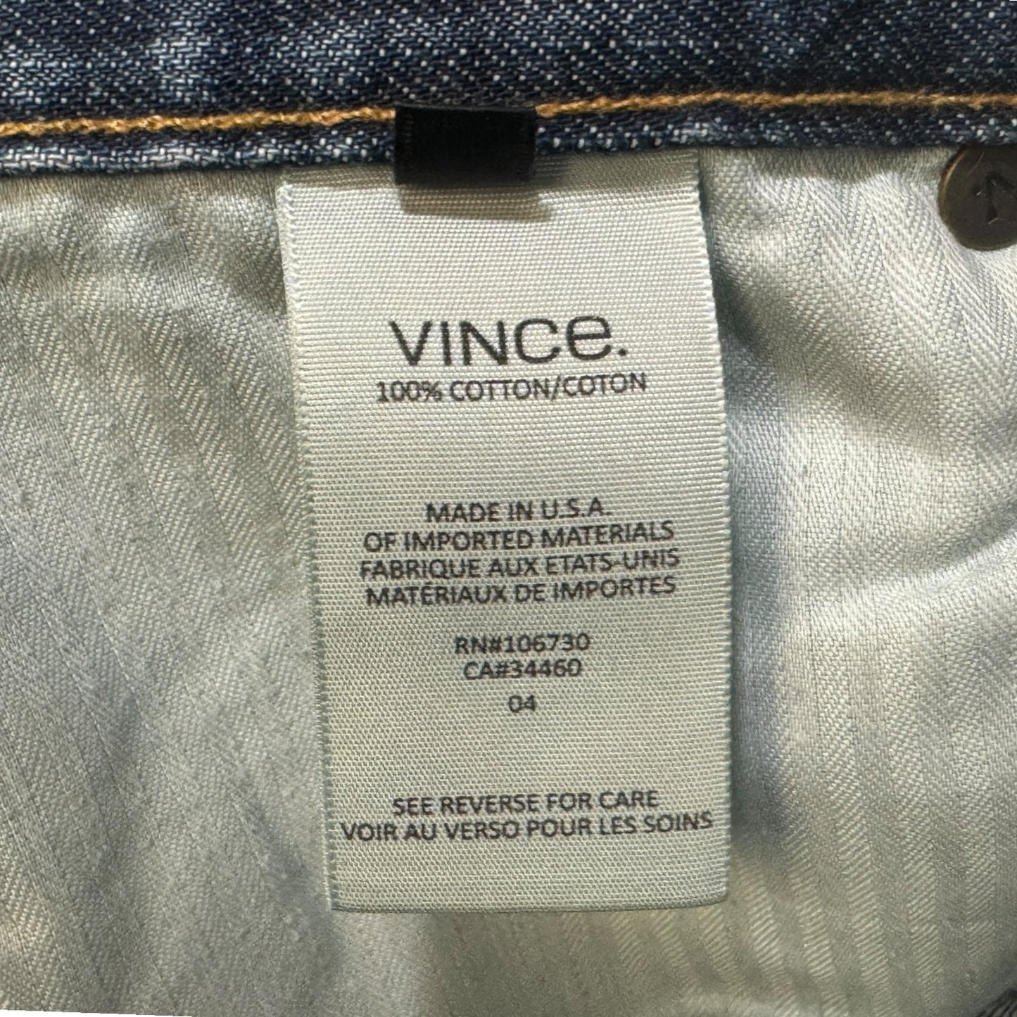 Jeans Skinny By Vince In Blue Denim, Size: 4