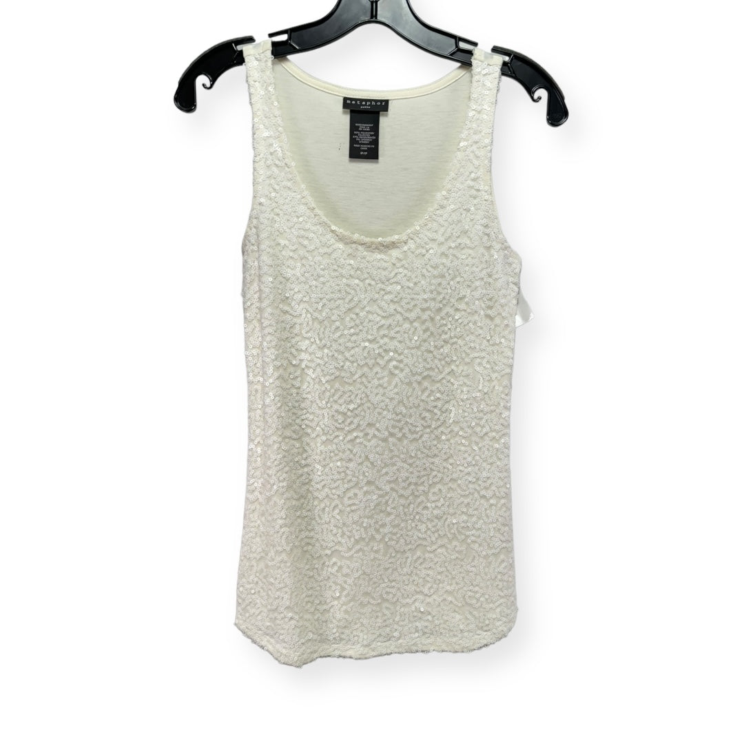 Sequined Cream Tank Top Metaphor, Size Petite   S