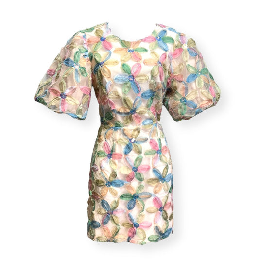 Blush Jacquard Floral Mini Dress By Entra  Size: M