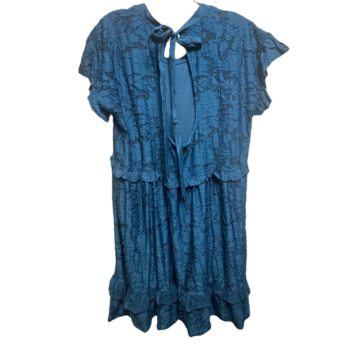 Ruffle Knit Mini Dress -Teal By Anthropologie  Size: L