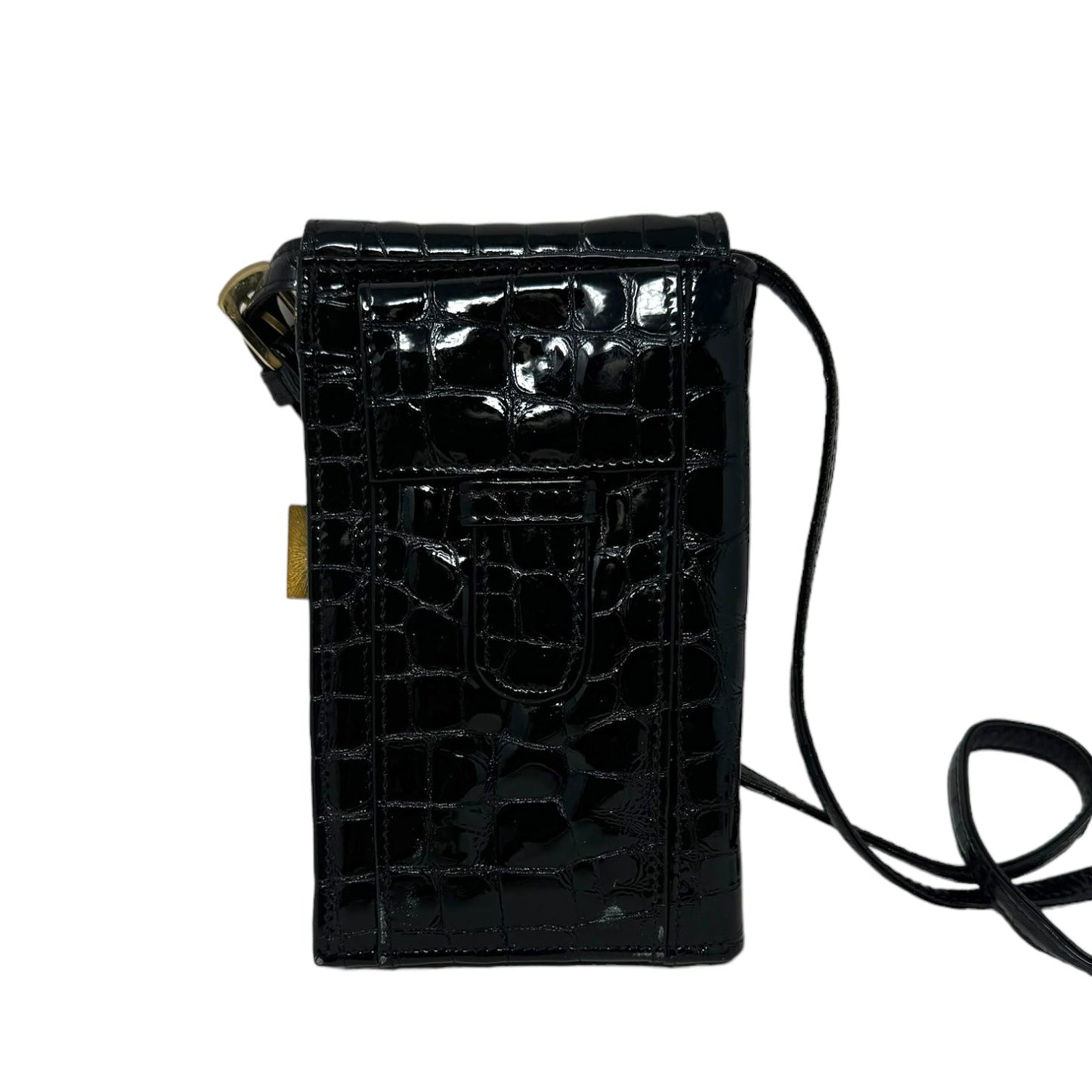 Wallet Crossbody in Embossed Patent Leather Tusk, Size Small