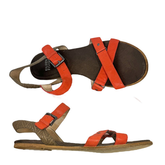 Orange Sandals Flats Eileen Fisher, Size 9.5