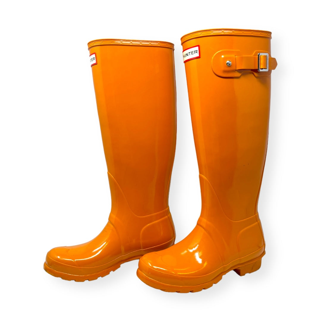 Orange Boots Rain Hunter, Size 5