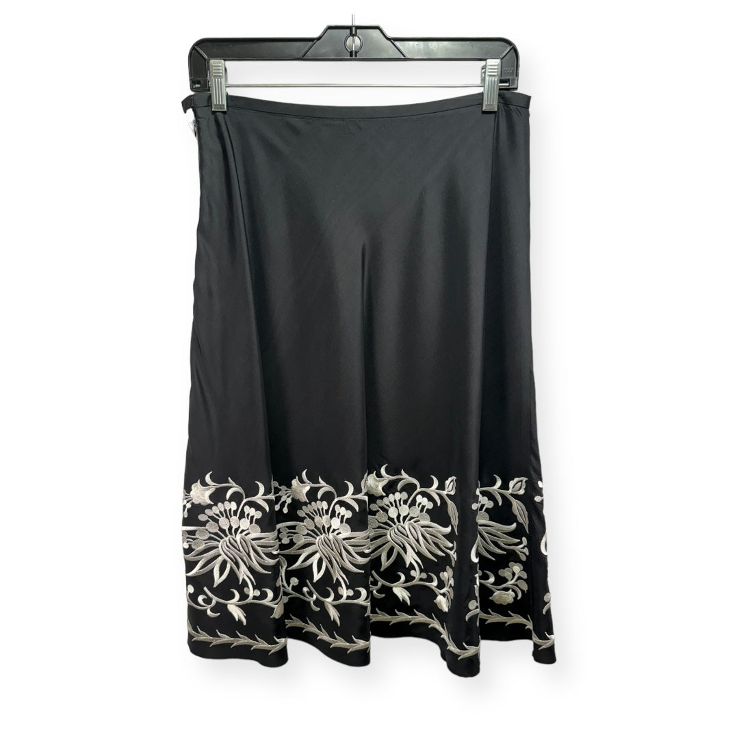 Silk Embroidered Black & White Skirt Designer Juliana Colleczione, Size 4