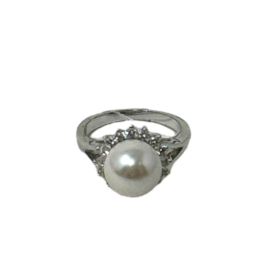 Faux Pearl Halo Ring By Unknown Brand Size: 7.5