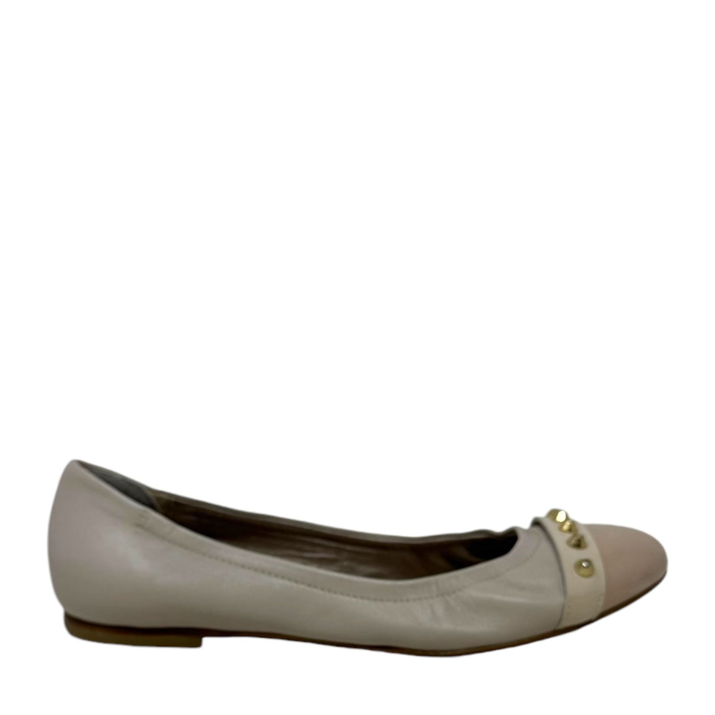 Monika Cap Toe Ballet Flat Designer By Agl In Beige, Size: 8