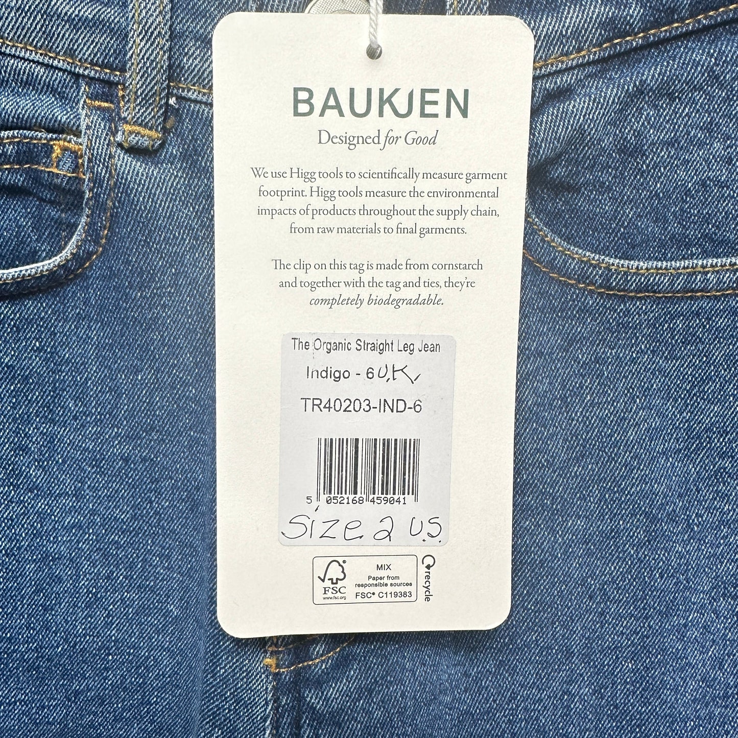 The Organic Straight Leg Jean By Baukjen In Indigo, Size: US 2/UK 6