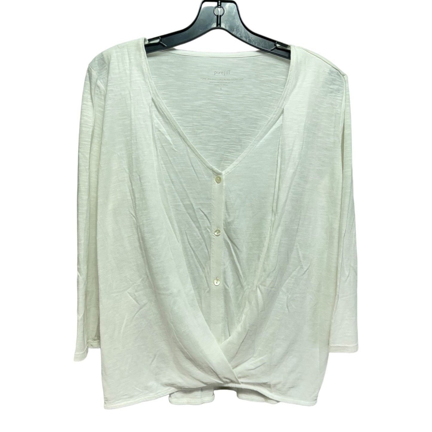 Top Long Sleeve By Pure Jill In White, Size: S