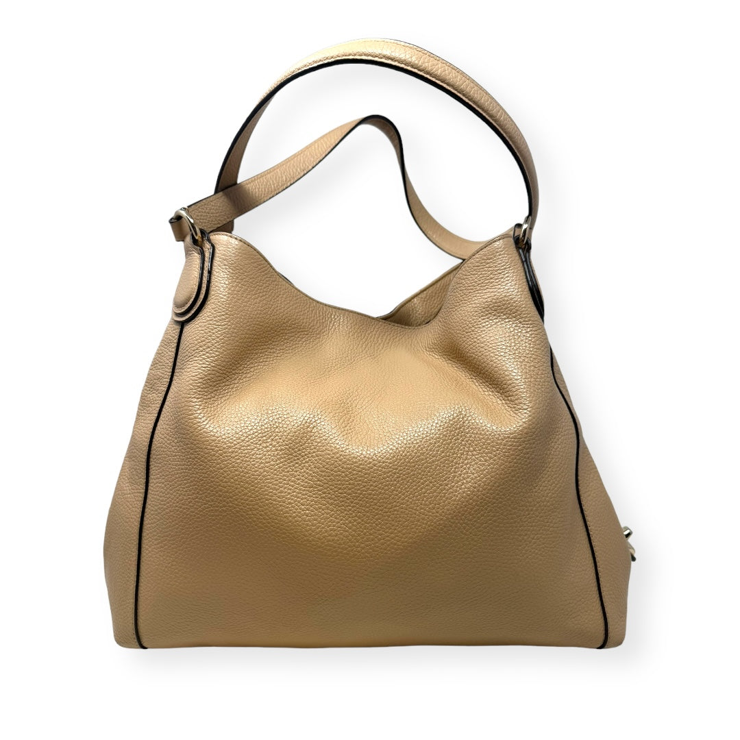 Edie Pebbled Leather Handbag Designer By Coach  Size: Medium