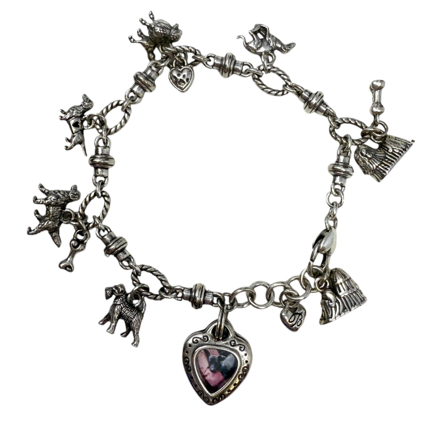 Pedigree Dog Love My Dog Locket Photo Heart Charm Bracelet Designer By Brighton