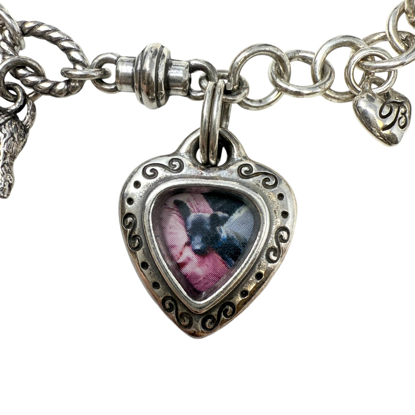 Pedigree Dog Love My Dog Locket Photo Heart Charm Bracelet Designer By Brighton